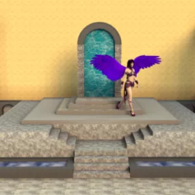 Girl Character Walking On Floor 3d model