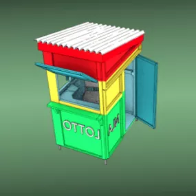 Street Lotto Kiosk 3d model