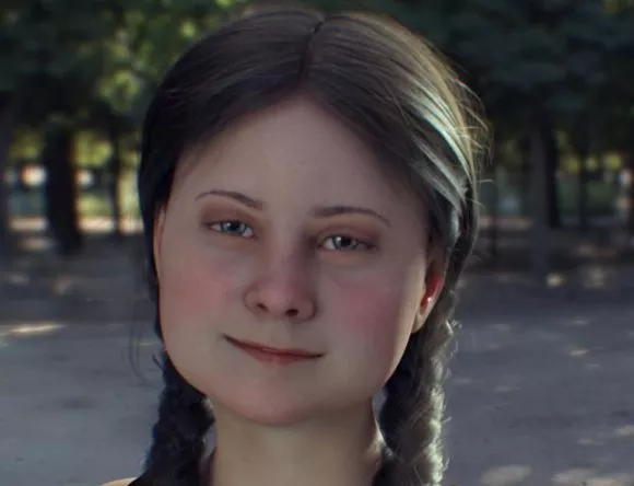 Girl Character With Flashlight 3d model