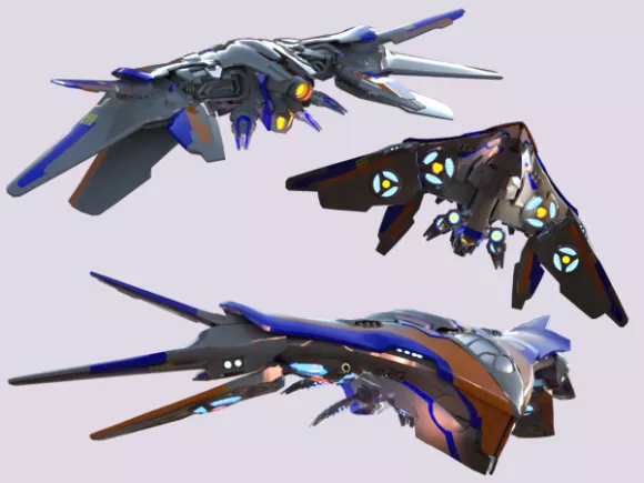Klingon Futuristic Spacecraft 3d model