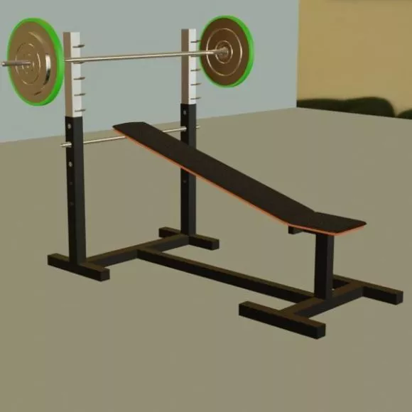 Wrought Iron Outdoor Bench 3d model