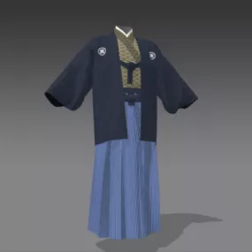 Hakama Haori Japanese Fashion 3d model