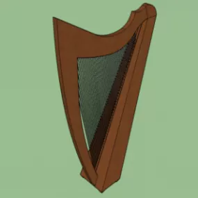 Harp Instrument Lowpoly 3d model