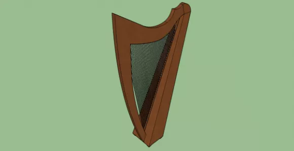 Harp Instrument Lowpoly 3d model Harp Instrument Lowpoly 3d model