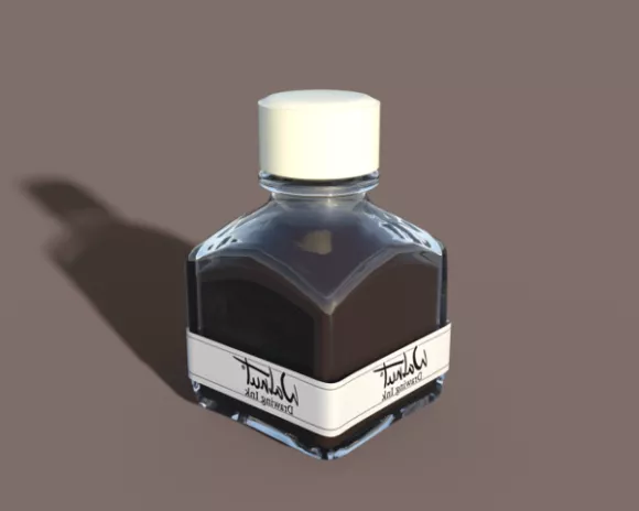 Glass Bottle Beer With Label 3d model