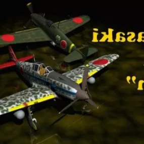 Kawasaki Ki61 Vintage Aircraft 3d model