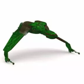 Green Klingon Spaceship 3d model