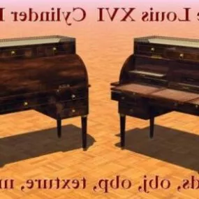 Vintage Louis Xvi Desk 3d model