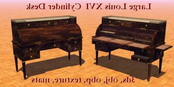 Work Desk And Bookcase 3d model