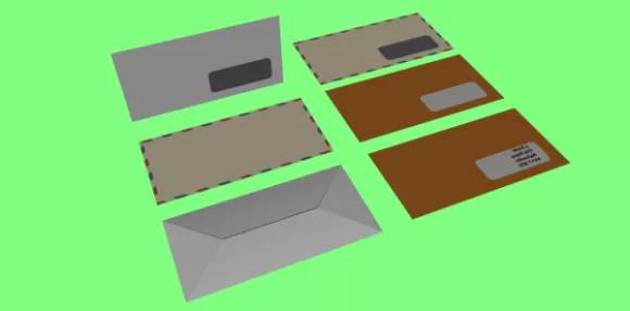 Paper Letter Set 3d model Paper Letter Set 3d model