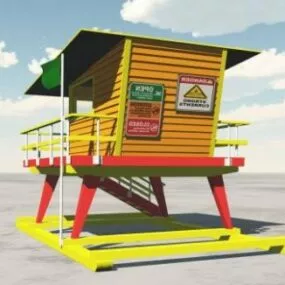 Lifeguard Station Building 3d model