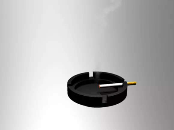 Lit Cigarette Ashtray 3d model Lit Cigarette Ashtray 3d model