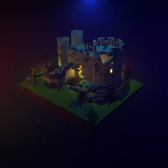 Castle Exterior Scene 3d model