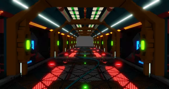Scifi Corridor Cube Building 3d model