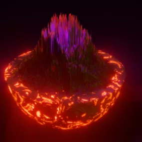 Low Poly Lava Terrain 3d model