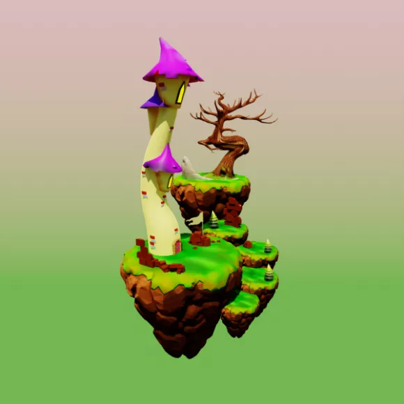 Old School Building 3d model