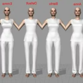 Fashion Girl Character Set 3d model
