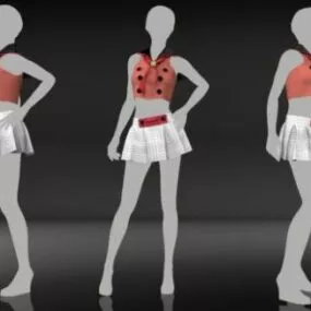 Marvelous Garment Outfit Fashion Girl 3d model