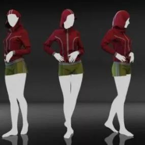 Marvelous Girl In Sport Suit 3d model