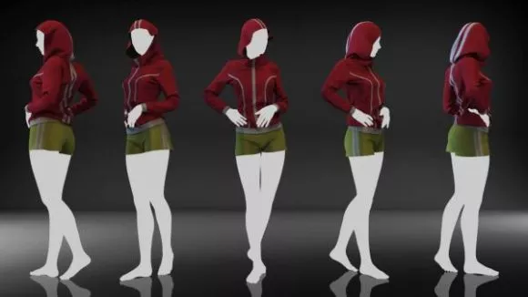 Lady Character On A Mattress 3d model
