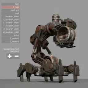 Mech Neck Walker Sculpture Art 3d model