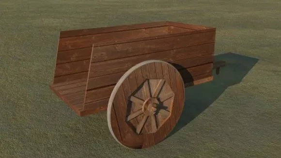 Vintage Cart On Wheel 3d model