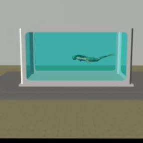 Mermaid In Tank 3d model