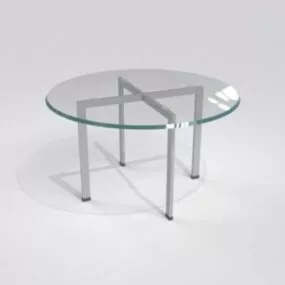 Simple Round Glass Table 3d model