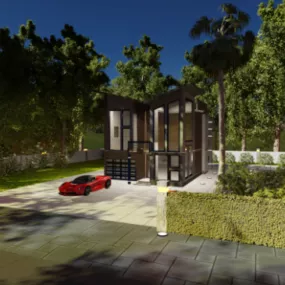 Modern House Architecture Scene 3d model