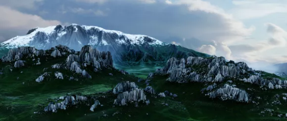 Green Mountain Terrain Landscape 3d model