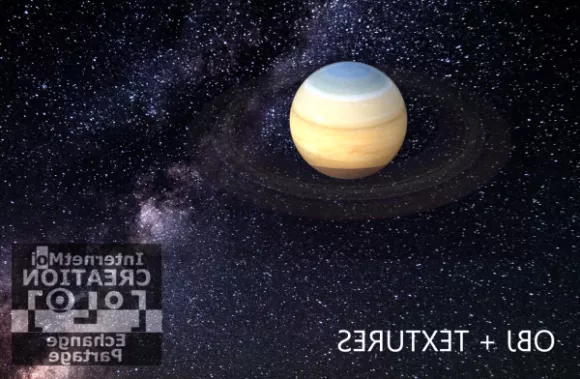 Alien Planet And The Moon 3d model