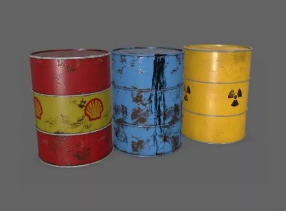 Pirate Barrels Stack 3d model