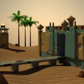 Building In A Desert 3d model
