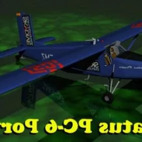 Vintage Aircraft Pilatus Pc6 3d model
