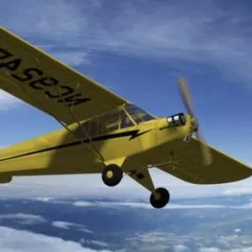 Piper Cub Vintage Aircraft 3d model