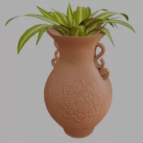 Terracotta Plant Potted 3d model