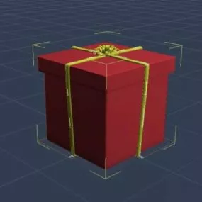 Present Box With Ribbon 3d model
