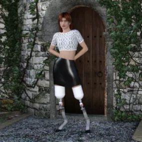 Prosthetic Girl Character 3d model