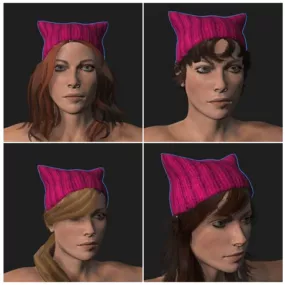 Protest Hat With Girl Character 3d model