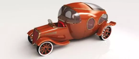 Sedan Car 90s Style 3d model