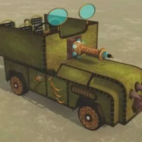 Cartoon Punk Wagon 3d model