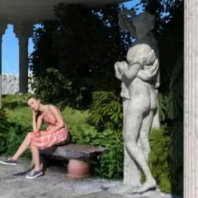 Quiet Stone Statue 3d model