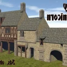 Country Rock House Building 3d model