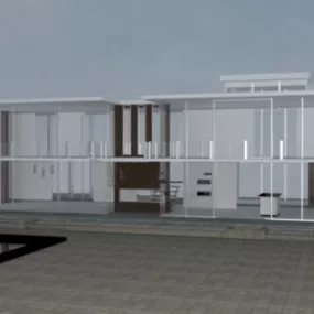 Glass House Architecture 3d model