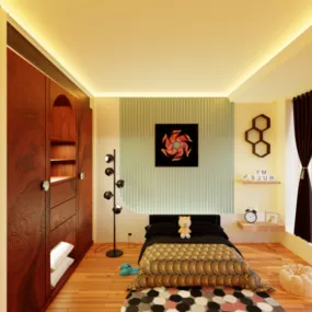 High Detailed Bedroom Room Scene 3d model