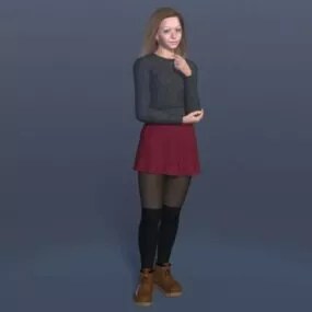 Fashion Teen Girl Character 3d model