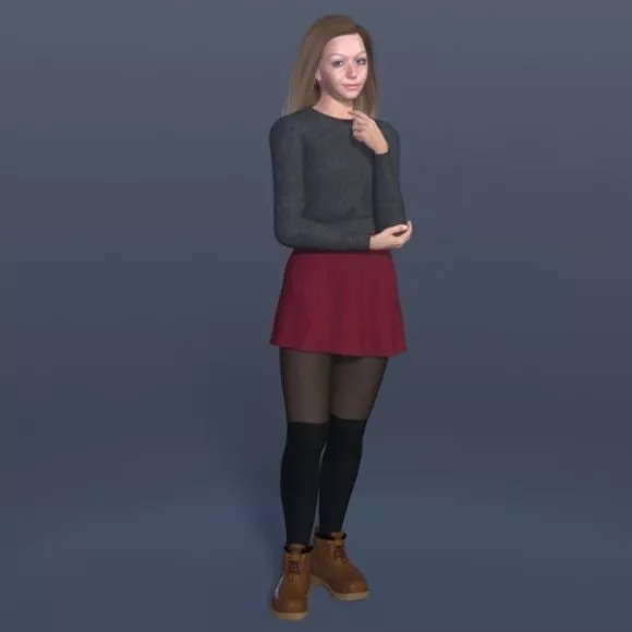 Girl Character Object 3d model