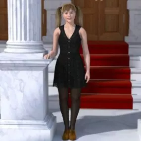 Girl Character Teen Violet 3d model