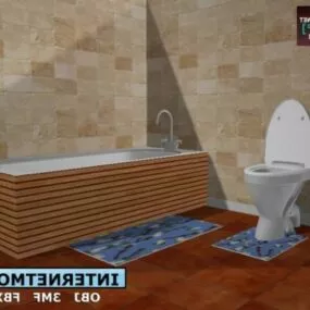 Bathroom Sanitary With Bathtub 3d model