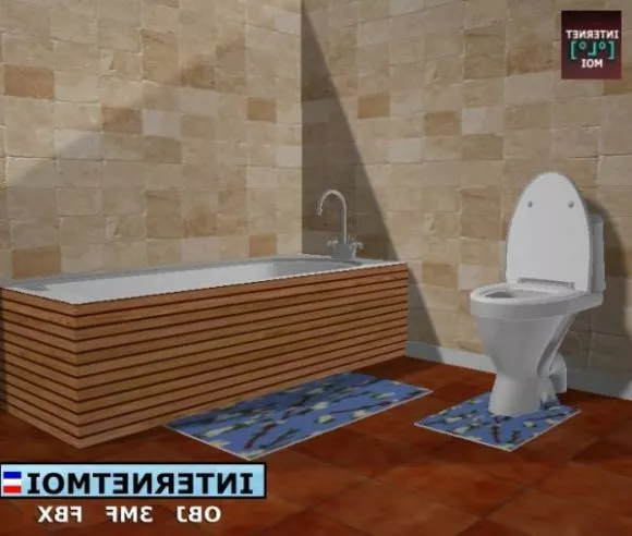 Modern Bathroom Shelf With Sink And Mirror 3d model
